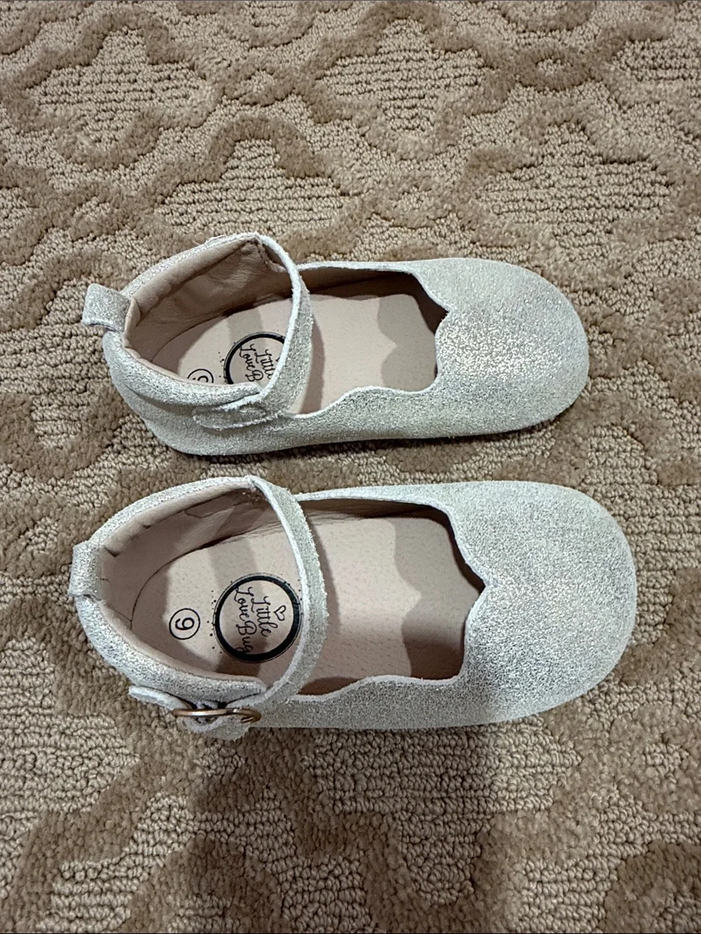 Little Love Bug Girls Glitter Mary Jane Shoes in Gold